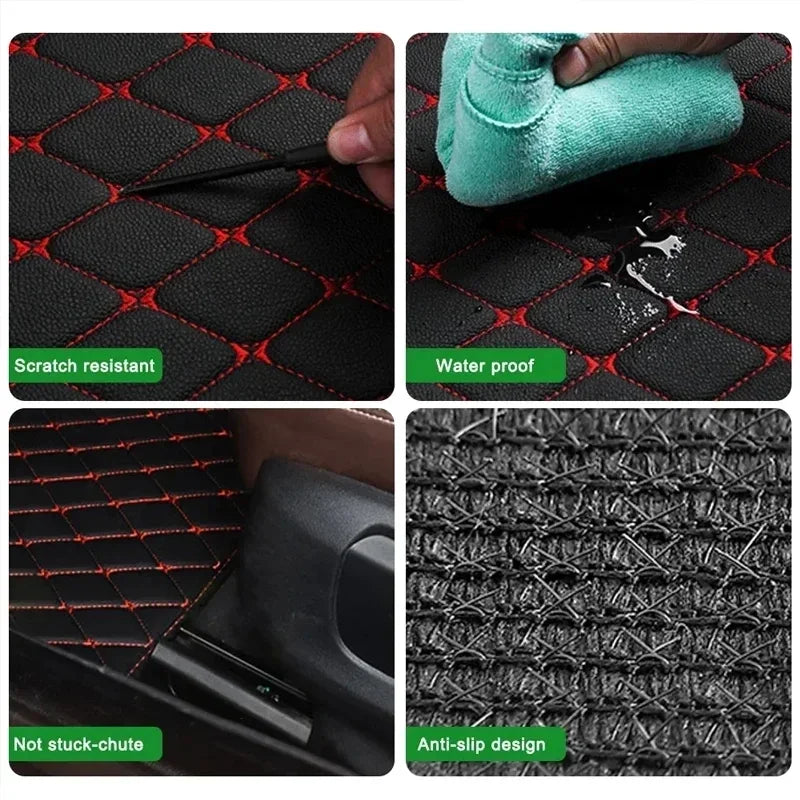 4-piece set of Universal PU Leather Car Floor Mats